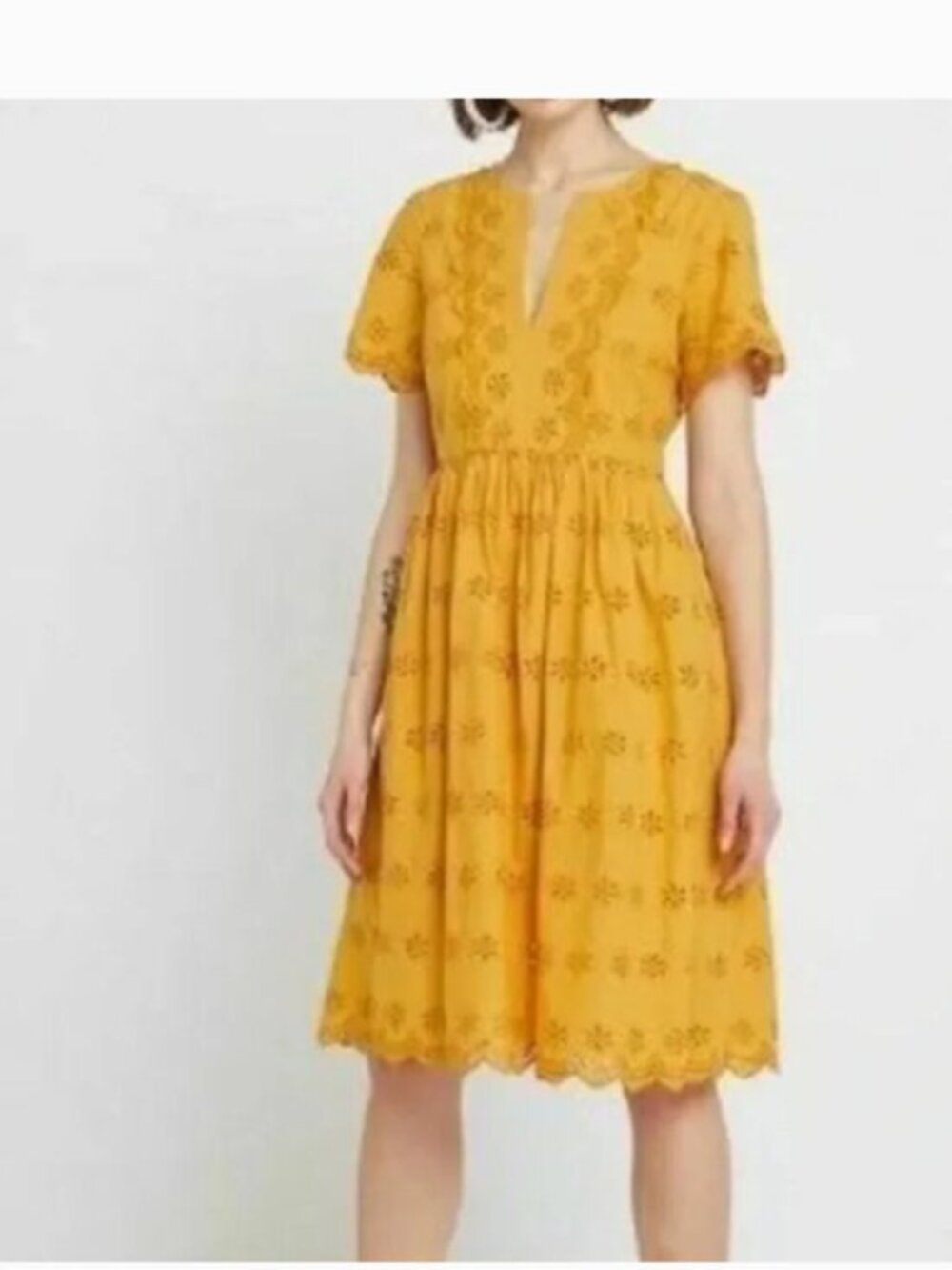 Madewell Scalloped Eyelet Midi Dress Size 2